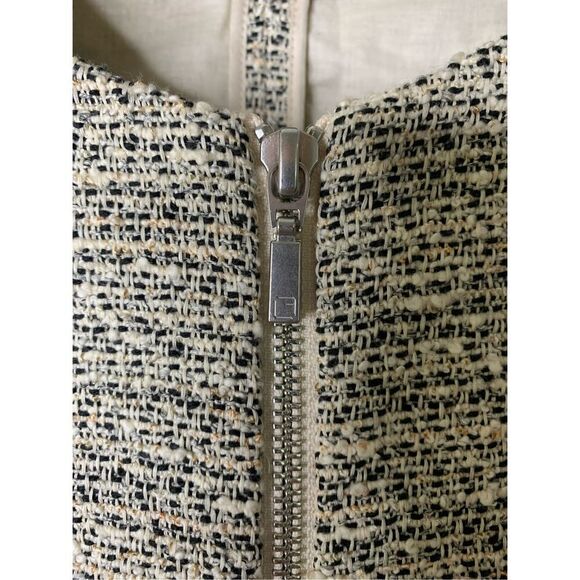 Lafayette 148 blazer jacket tweed cream black women’s size 8 - Picture 4 of 7